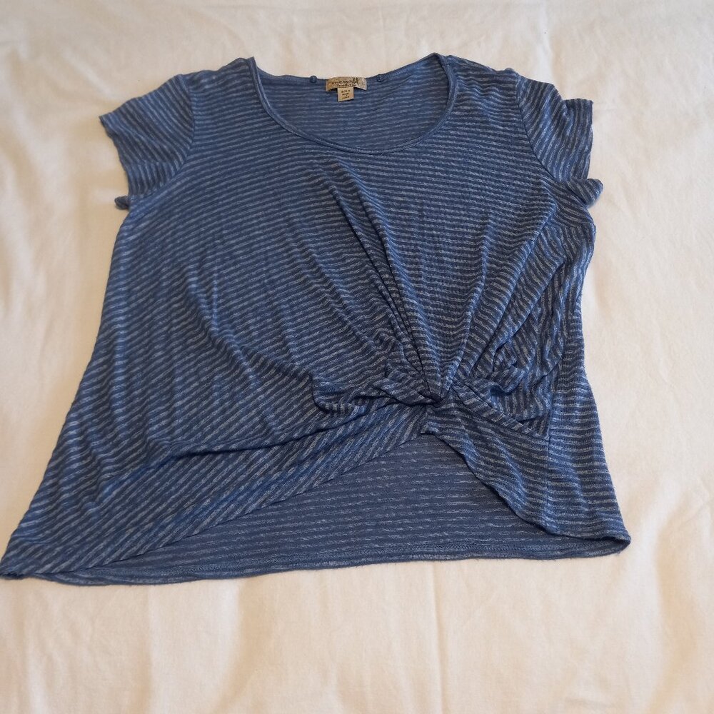 One World Live and Live Blue and White Stripped Shirt